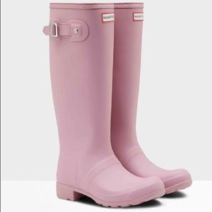 Long Matte Pink Hunter Boots